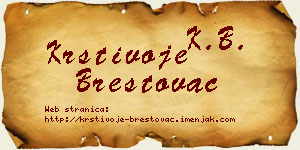 Krstivoje Brestovac vizit kartica